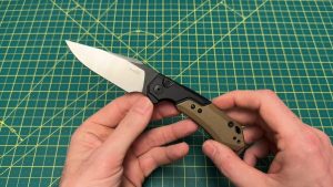 Holding the Kershaw Launch 19 Knife