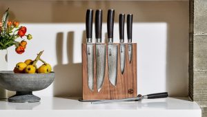 HexClad Damascus Steel Chef Knife Set
