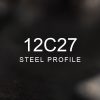 12C27 Steel Profile over a blurred abstract steel background