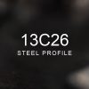 13C26 Steel Profile over a blurred abstract steel background