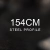 154CM Steel Profile over a blurred abstract steel background