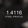 1.4116 Steel Profile over a blurred abstract steel background