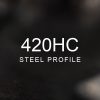 420HC Steel Profile over a blurred abstract steel background