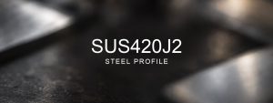 SUS420J2 Steel Profile over a blurred abstract steel background
