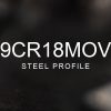 9Cr18MoV Steel Profile over a blurred abstract steel background