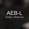 AEB-L Steel Profile over a blurred abstract steel background
