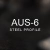 AUS-6 Steel Profile over a blurred abstract steel background