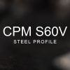CPM S60V Steel Profile over a blurred abstract steel background