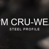 CPM CRU-WEAR steel profile title over a blurred background