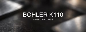 Böhler K110 Steel Profile over a blurred abstract steel background