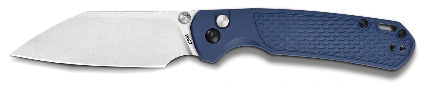 CJRB Pyrite-Light J1945-BU with blue FRN handle and open AR-RPM9 blade