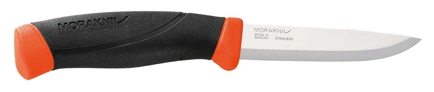 Morakniv Companion stainless 11824 with orange and black handle and uncoated blade
