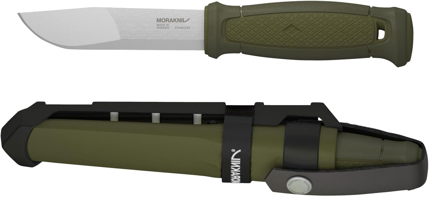 Morakniv Kansbol stainless 12645 with green handle and Multi-Mount sheath