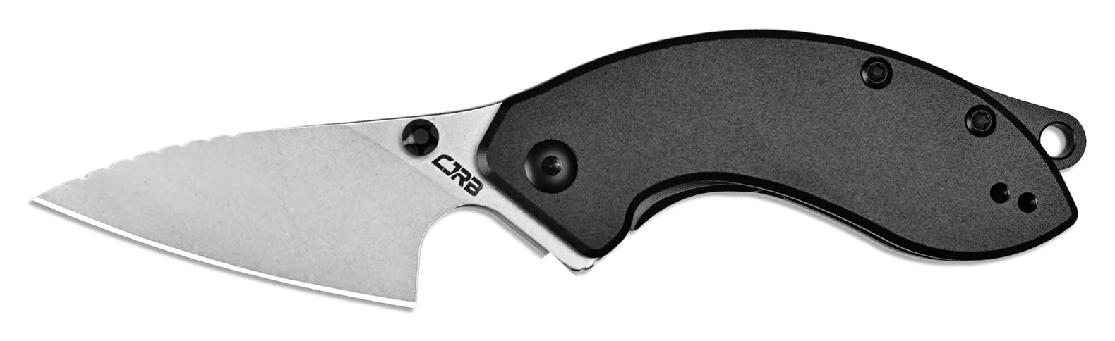 Open black aluminum CJRB Spud with stonewashed blade