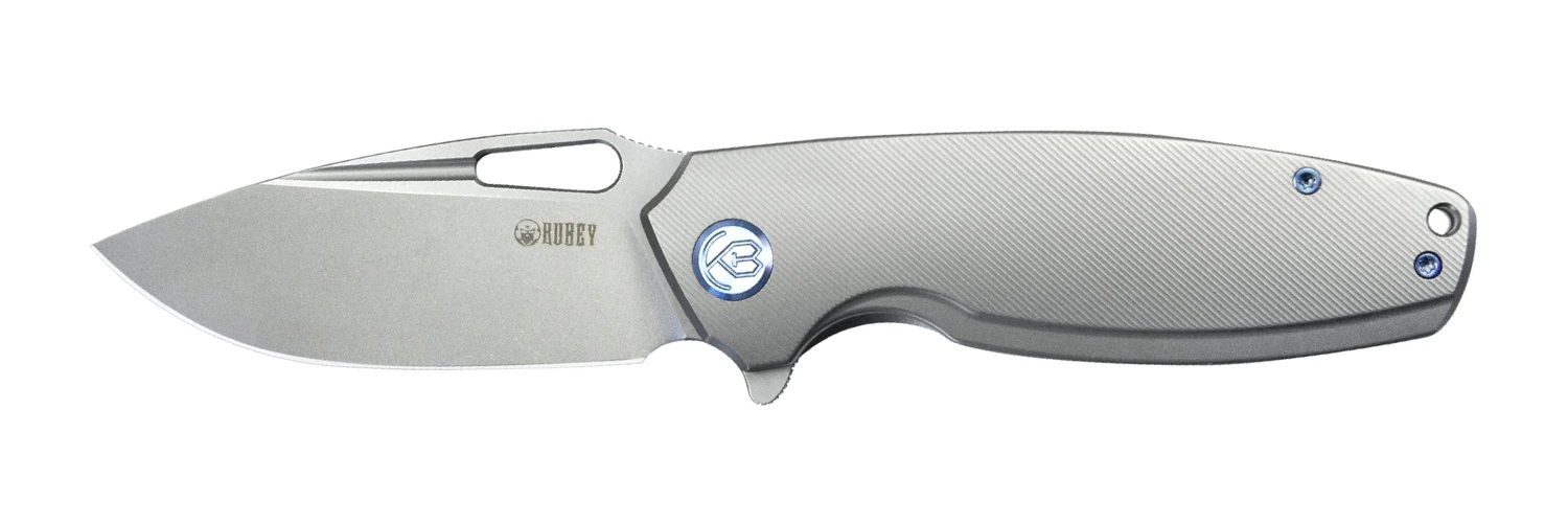 Gray titanium and bead-blasted 14C28N Kubey Tityus