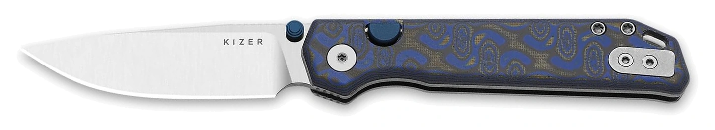 Kizer Begleiter 2.9 V3458.2BDA1 with BD1N blade and blue-gray Micarta handle