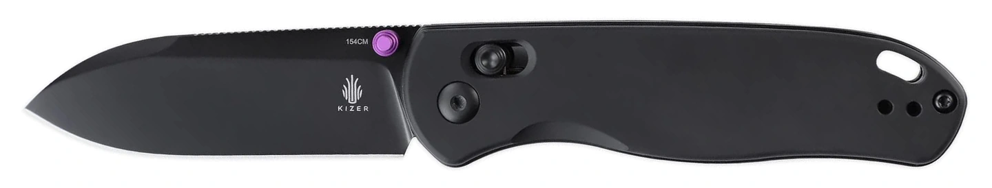 Kizer Drop Bear V3619C2 with black 154CM blade and black aluminum handle
