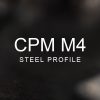 CPM M4 Steel Profile over a blurred abstract steel background