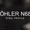 Böhler N680 Steel Profile over a blurred abstract steel background