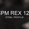 CPM REX 121 Steel Profile over a blurred abstract steel background