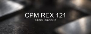 CPM REX 121 Steel Profile over a blurred abstract steel background