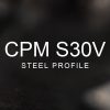 S30V Steel Profile over a blurred abstract steel background