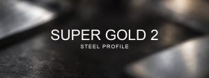 Super Gold 2 Steel Profile over a blurred abstract steel background