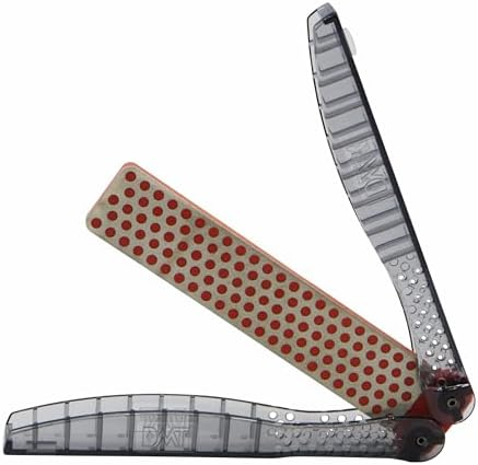 DMT Fine/Coarse Double-Sided Diafold with folding handles partly open and coarse face visible