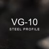 VG-10 Steel Profile over a blurred abstract steel background