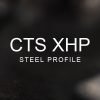 CTS XHP Steel Profile over a blurred abstract steel background